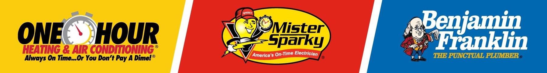 A yellow and red logo