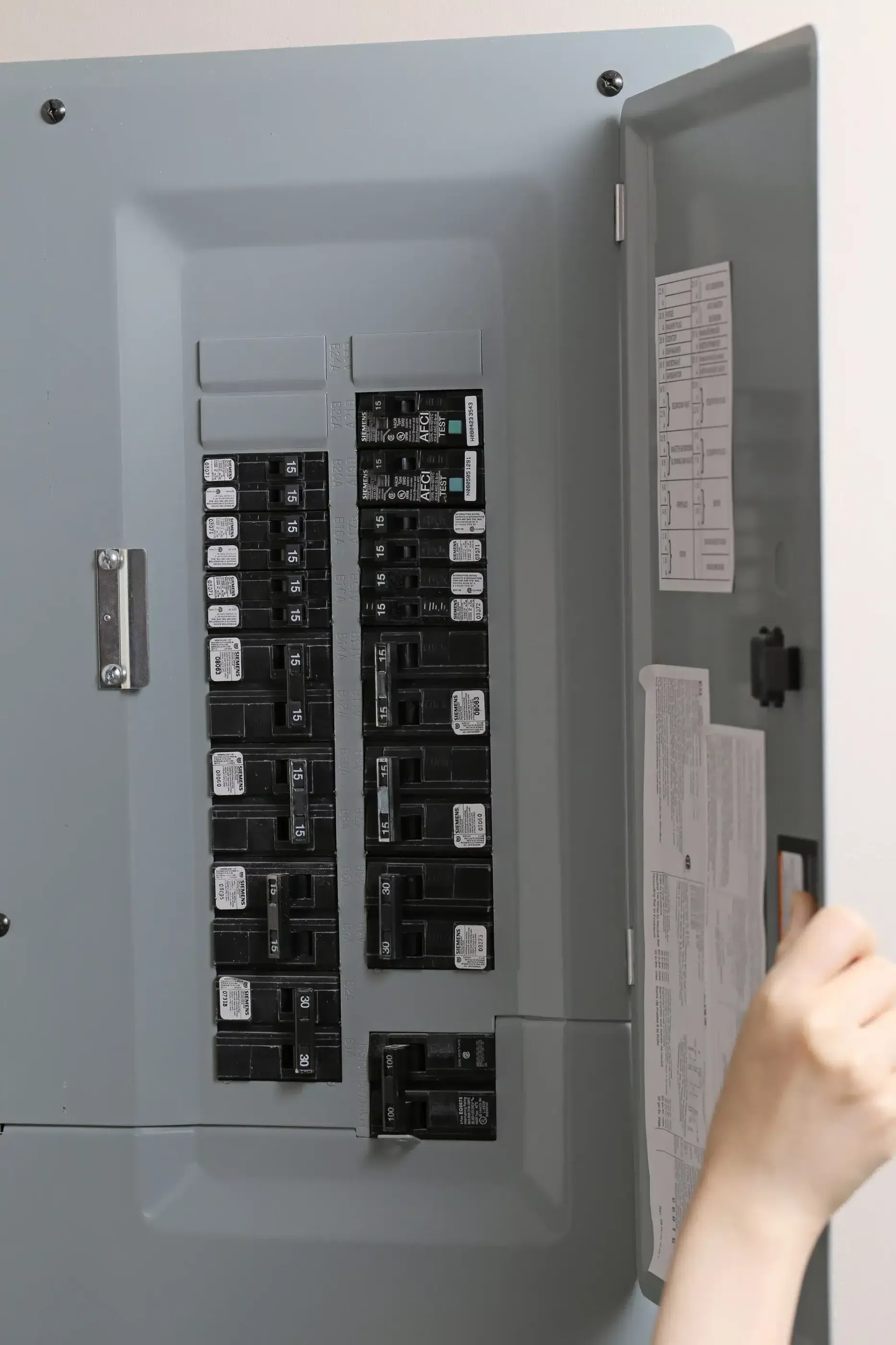 open electrical panel