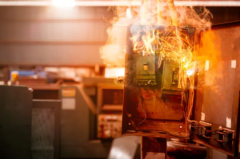 breaker box on fire