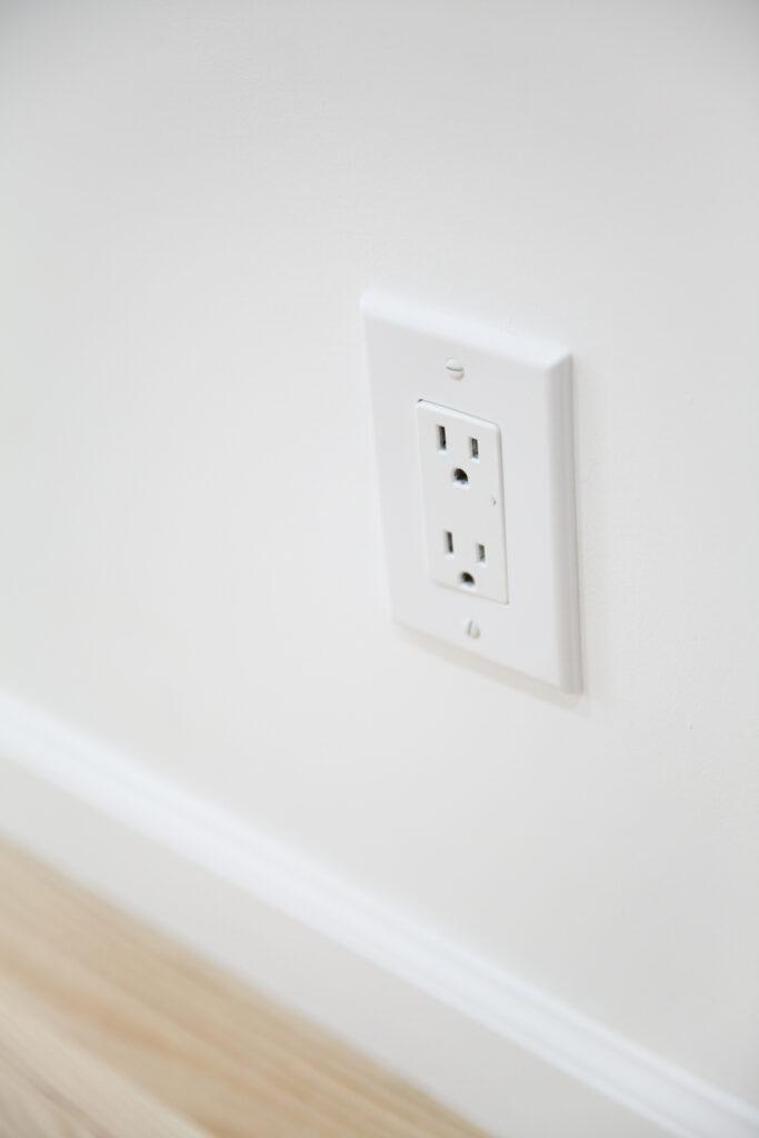 outlet on white wall
